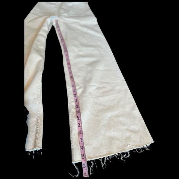 NWOT Zara Wide Leg Stretch Jeans Patch Pockets High Waist Wide Leg Frayed Hem 2 - Picture 10 of 11